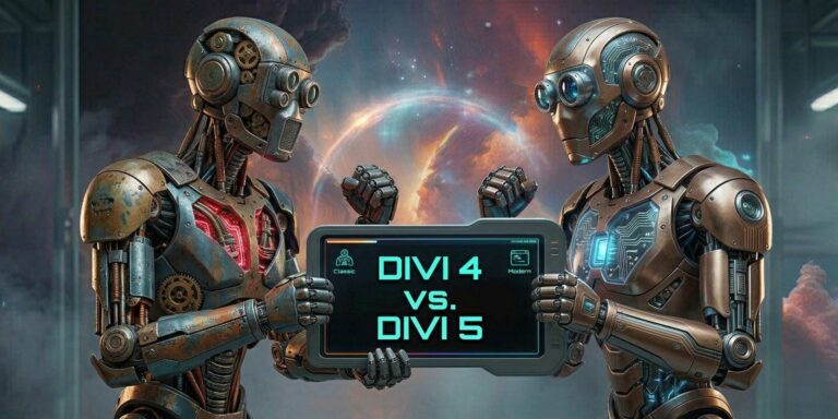 Gegenueberstellung der Page-Builder-Versionen Divi 4 und Divi 5