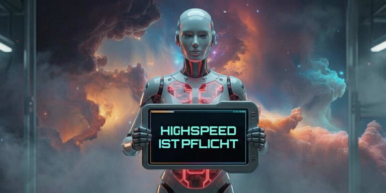 Schneller Serverraum als Sinnbild fuer Highspeed-Hosting